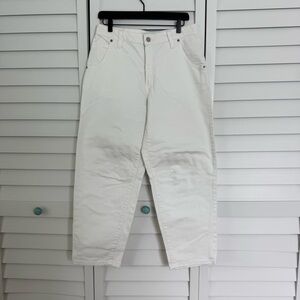 Banana Republic white barrel jeans